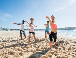 Beach yoga